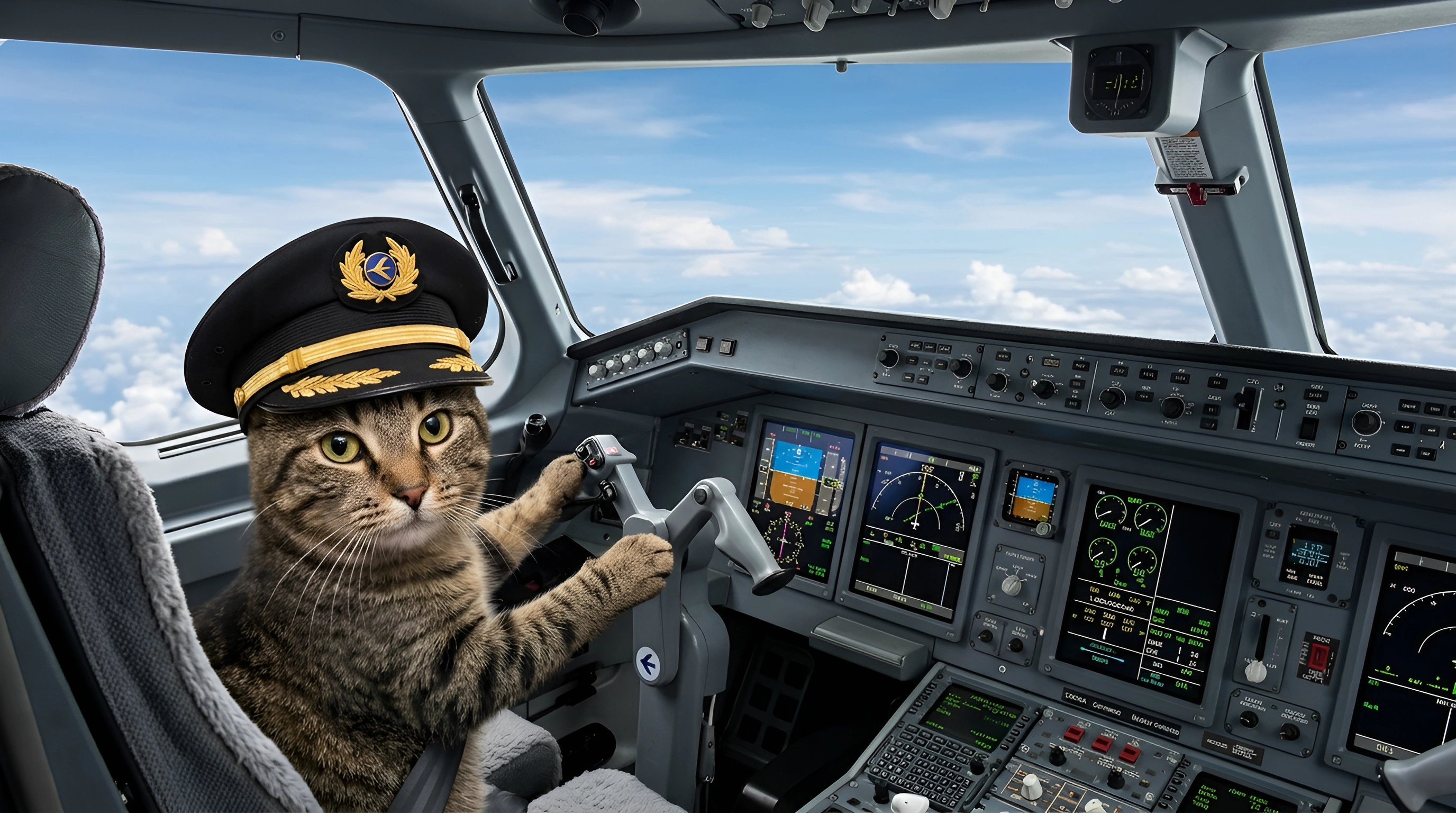 Captain Barnaby looking back from the cockpit